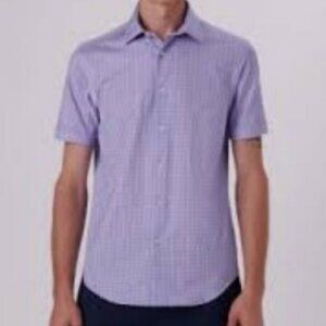 Ted Baker London short sleeve button down shirt blue/white men's size 5